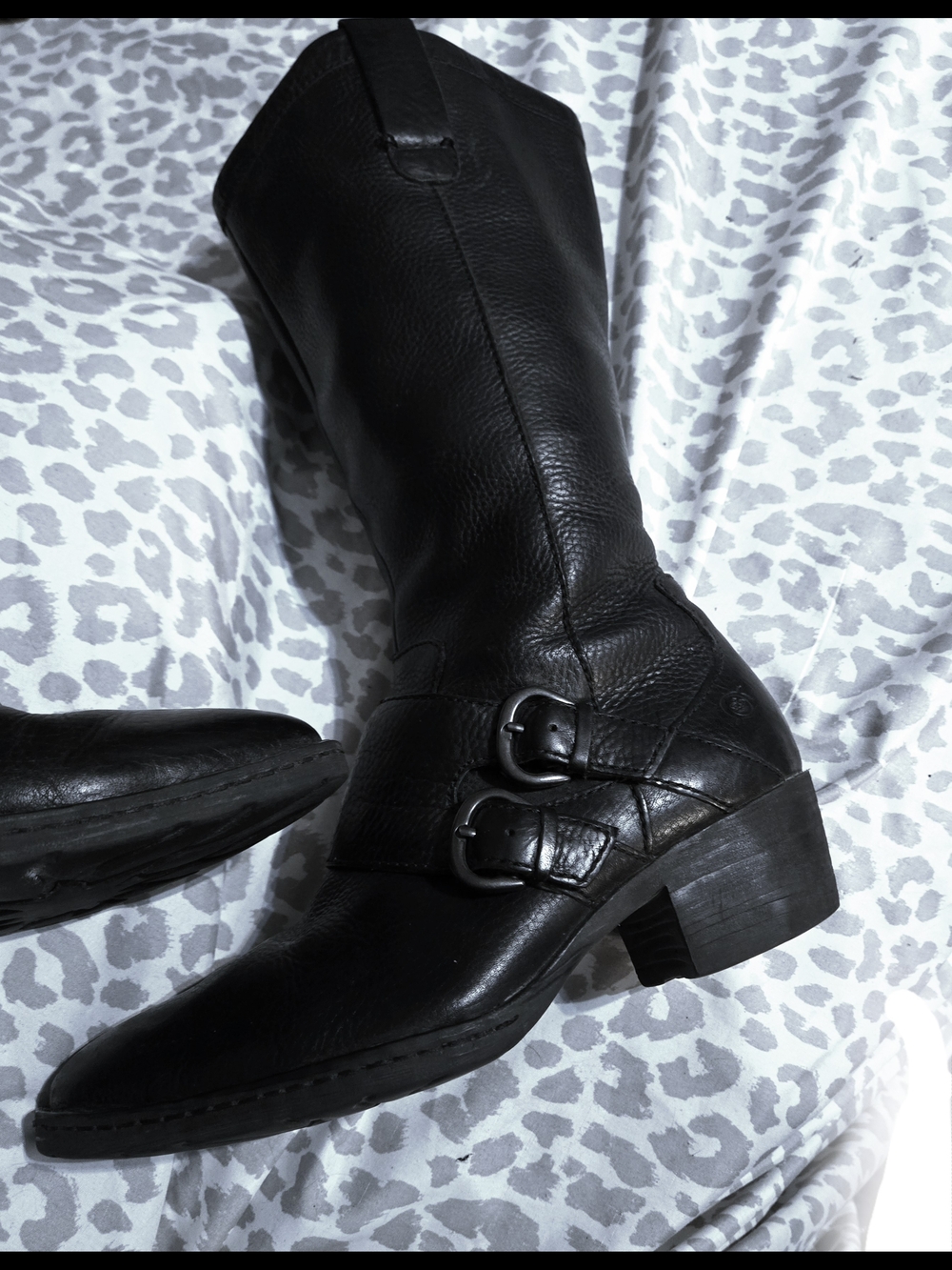 Born Tall Black Leather Boots Size 8.5